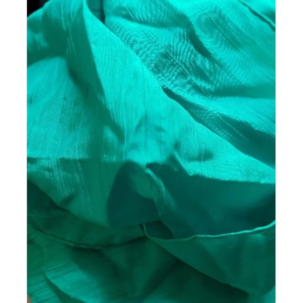 Vintage Kelly Green Long Silk Scarf- 54